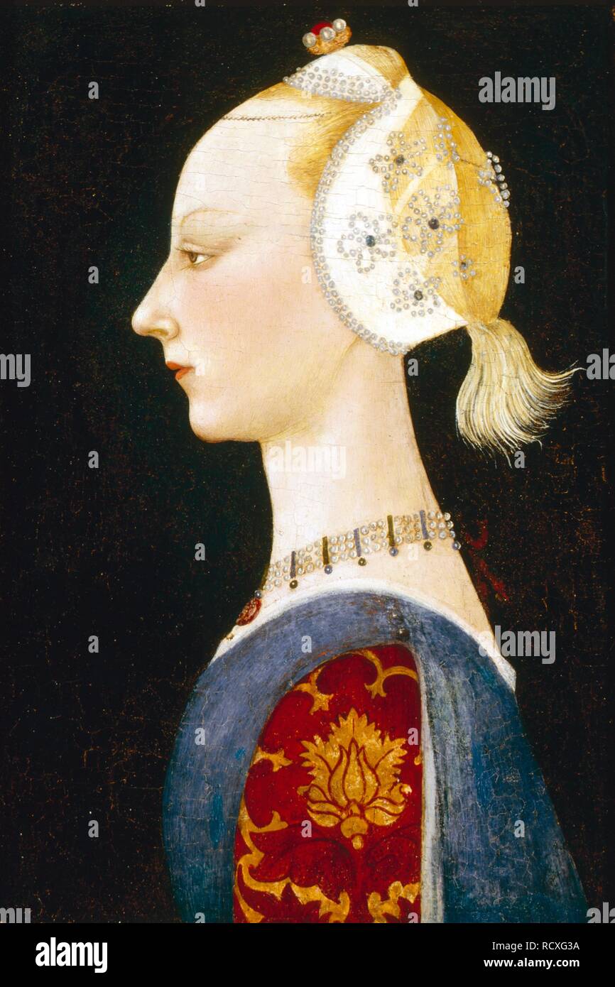 A Young Lady of Fashion. Museum: Isabella Stewart Gardner Museum, Boston. Author: UCCELLO, PAOLO. Stock Photo