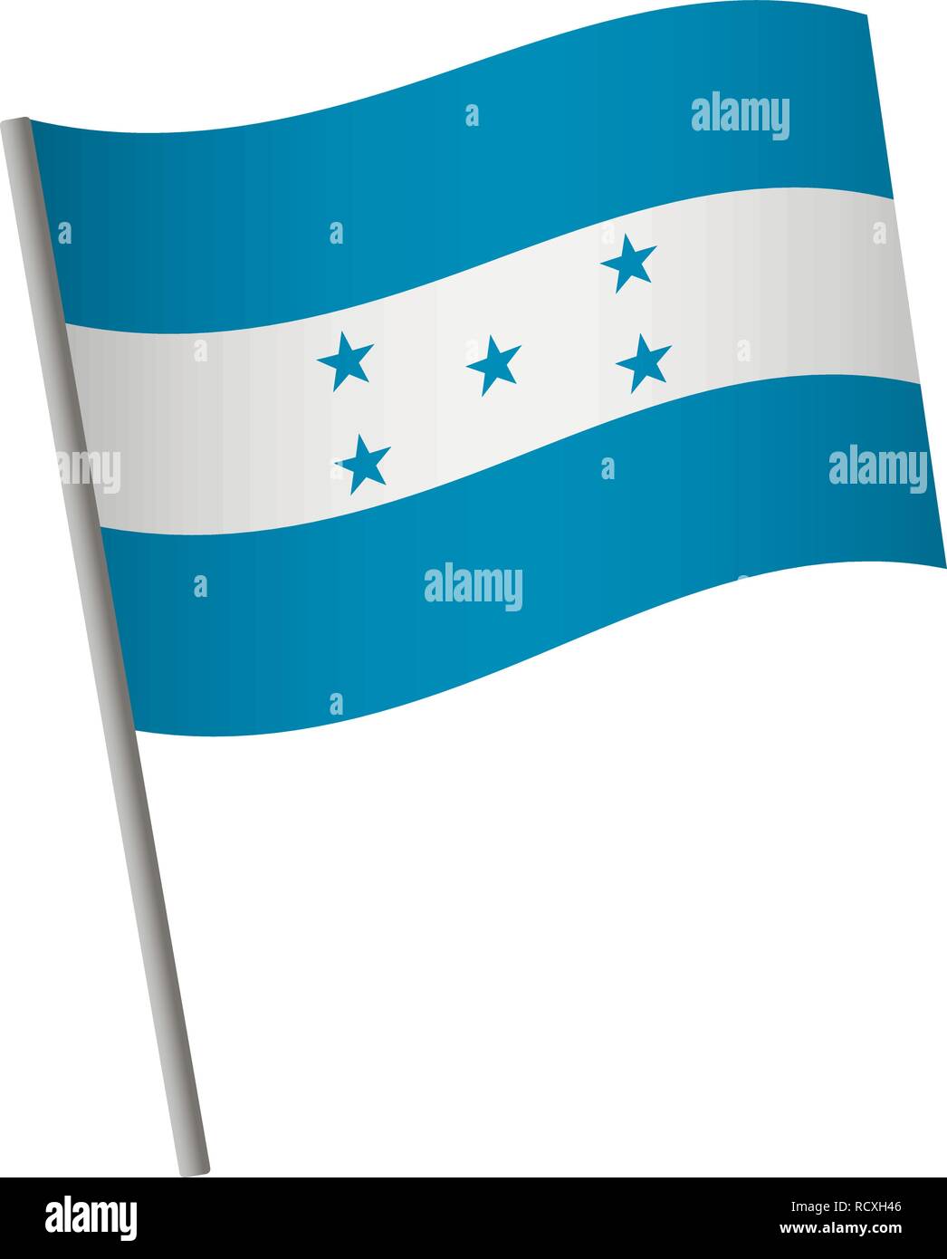 Honduras flag icon. National flag of Honduras on a pole vector