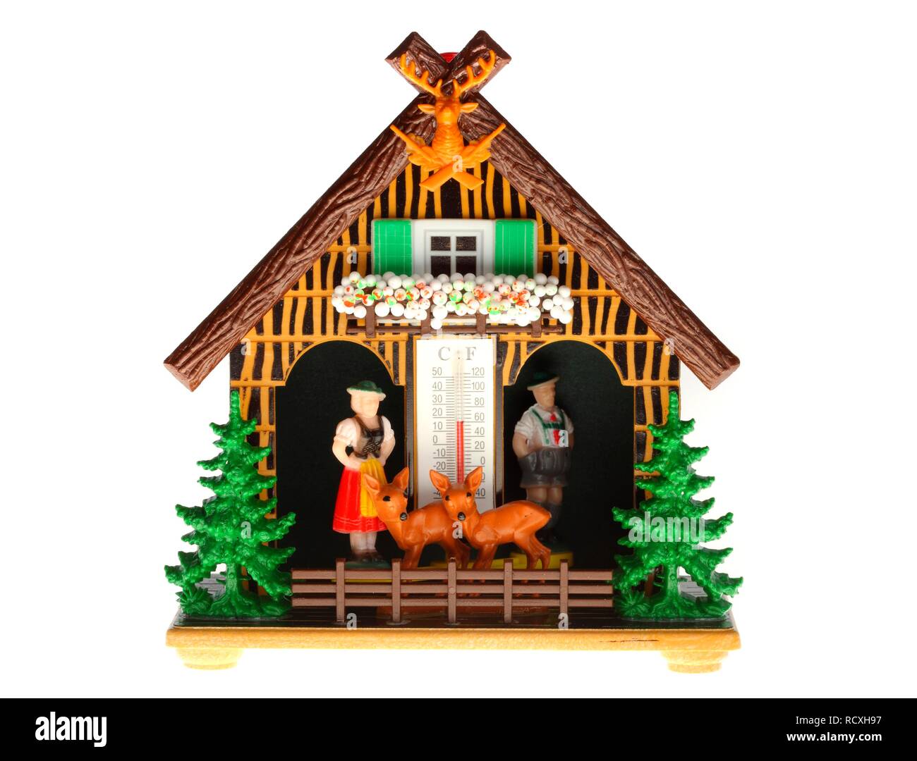 Man and woman weather house