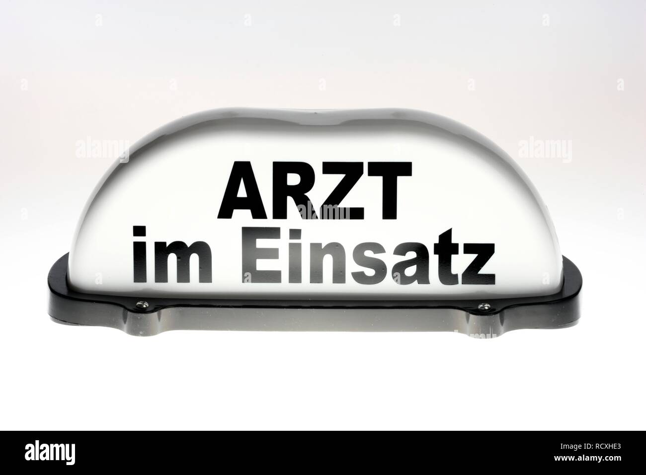 Arzt im Einsatz, German for Doctor on duty, signal sign to be added to a car roof Stock Photo