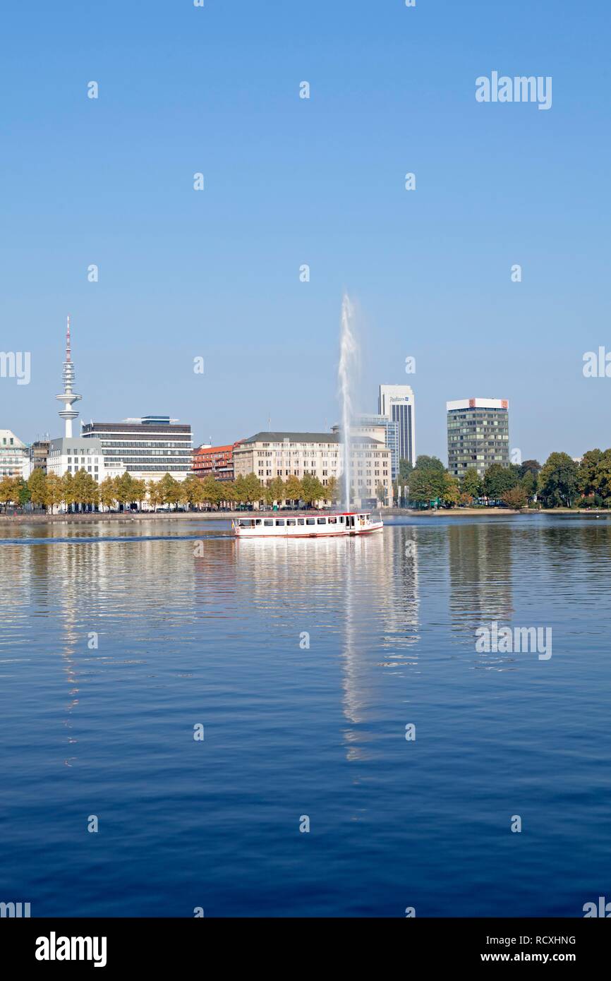 Binnenalster or Inner Alster Lake, Hamburg Stock Photo