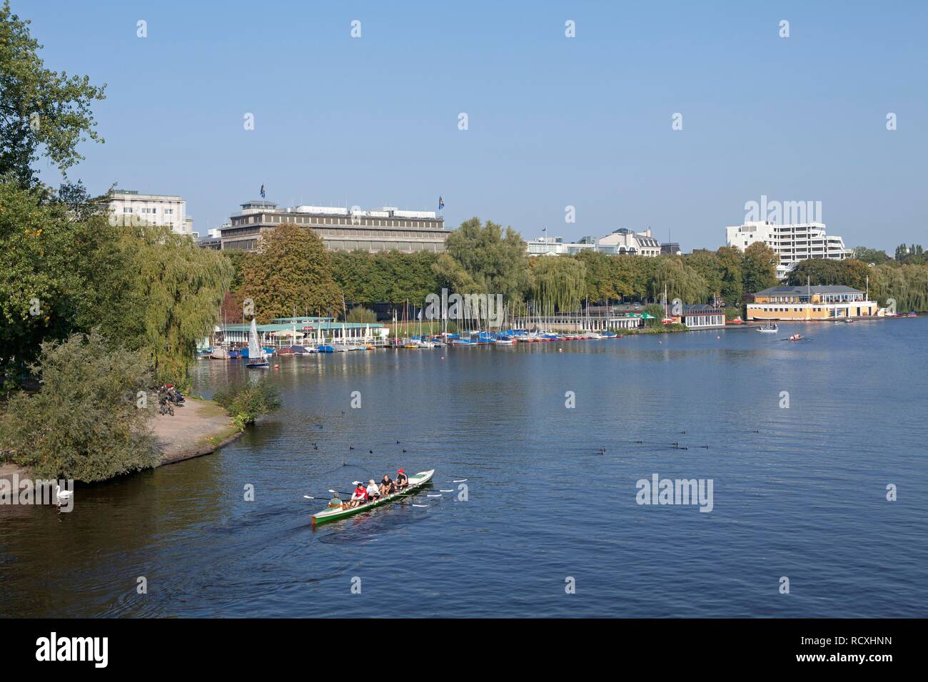 Aussenalster or Outer Alster Lake, Hamburg Stock Photo
