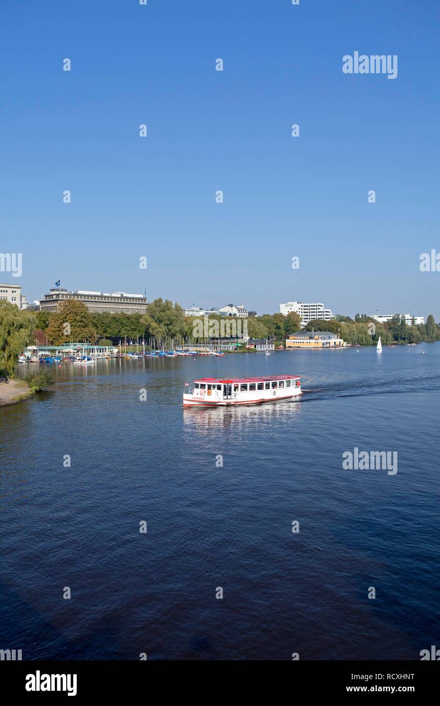 Aussenalster or Outer Alster Lake, Hamburg Stock Photo