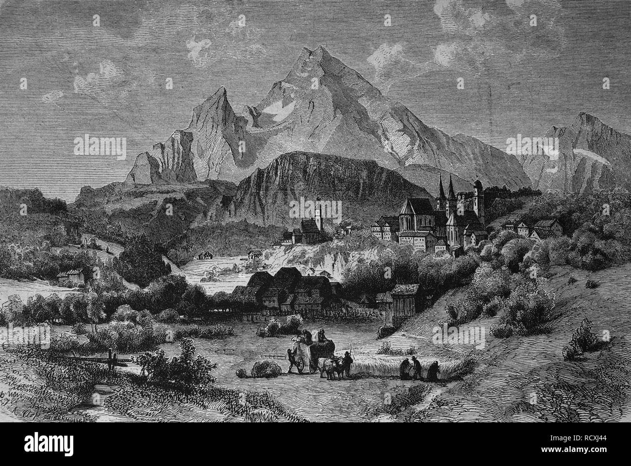 Berchtesgaden watzmann mountain bavaria Black and White Stock Photos ...