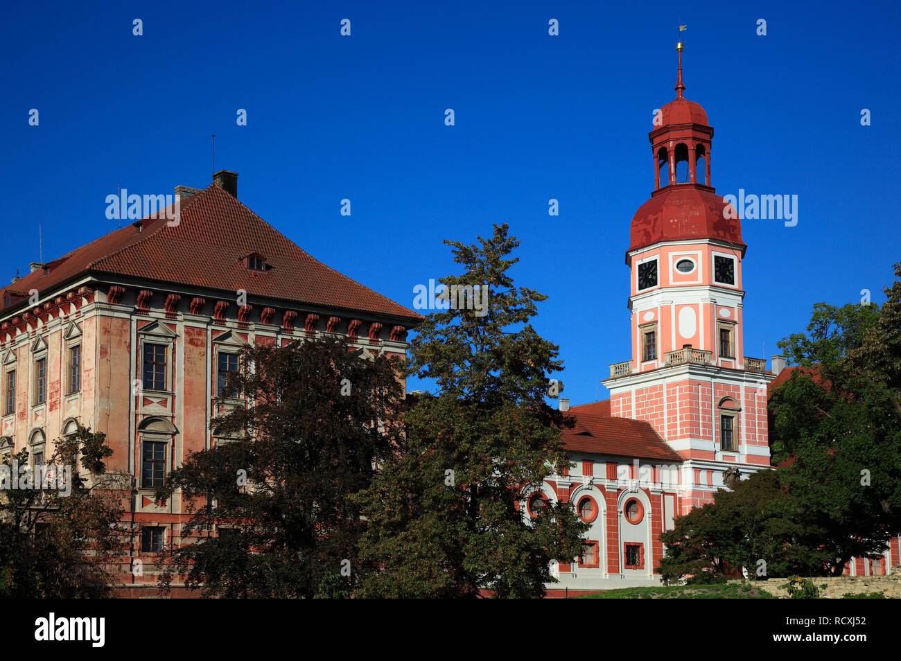 Castle of Roudnice nad Labem, North Bohemia, Bohemia, Czech Republic, Europe Stock Photo
