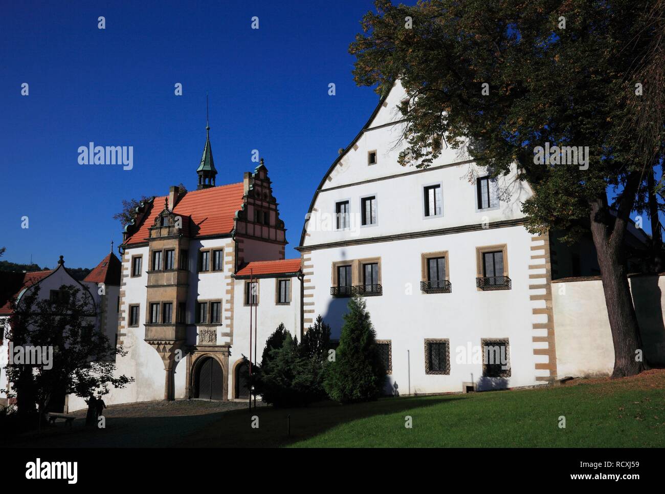 Lower castle of Benesov nad Plousnicí, North Bohemia, Bohemia, Czech Republic, Europe Stock Photo