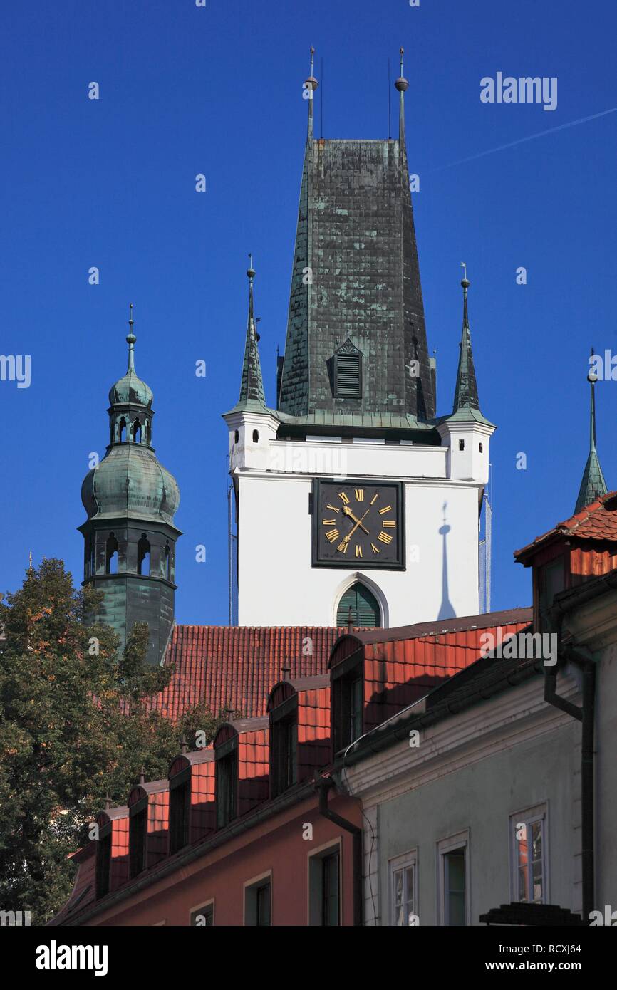Town hall of Litomerice, Ústí nad Labem region, North Bohemia, Bohemia, Czech Republic, Europe Stock Photo