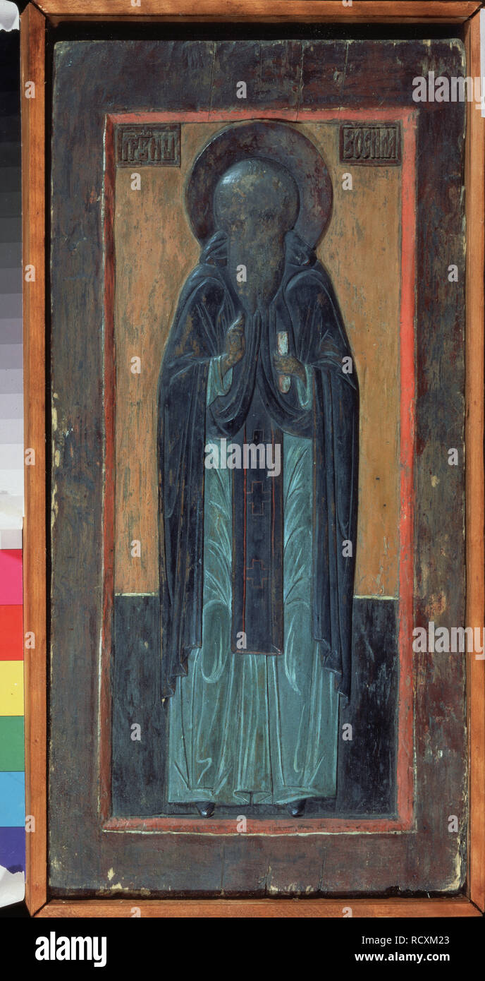 Saint Zosima. Museum: Regional Museum of Fine and Applied Art, Smolensk. Author: Russian icon. Stock Photo