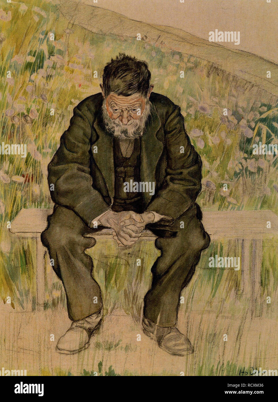 Workless. Museum: PRIVATE COLLECTION. Author: HODLER, FERDINAND. Stock Photo