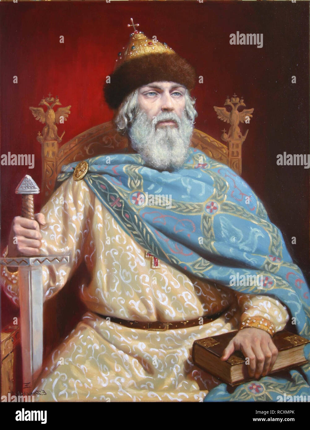 Grand Prince Vladimir II Monomakh. Museum: PRIVATE COLLECTION. Author: Demakov, Evgeny. Stock Photo