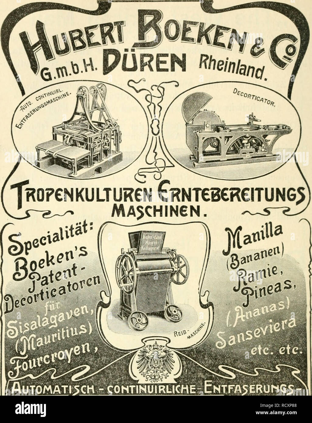 . Der Tropenpflanzer; zeitschrift fr tropische landwirtschaft. Tropical plants; Tropical crops. — 466 —. , MAS^MINEM. Trockenapparate ßAiLENPRESSEN.etcy^^ Ausarbeitung qamzer UNJERisE/i^MüNGErt mit eingEhE!iptR^ '^RENTABIllTÄT^BERECHriUNGV/^ IaM^^ Erfahrung^Be^te? Ausführung und hur ERSTkiAgi<3E$ BRl^NDAMOUR / Verantwortlich für den wissenschartlicben Teil des .Tropenpflanzwr" Prof. Dr U. Wnrburg, nerlin. Verantwortlich fUr den Inseratenteil Th. Wilckens, Sfkretär des Kolonial-Wirtschaftl. Komitees, Berlin. Verlag and Ei gen tarn den Eolouial-Wirtechaftlichen Komitees, Berlin, Unter d Stock Photo