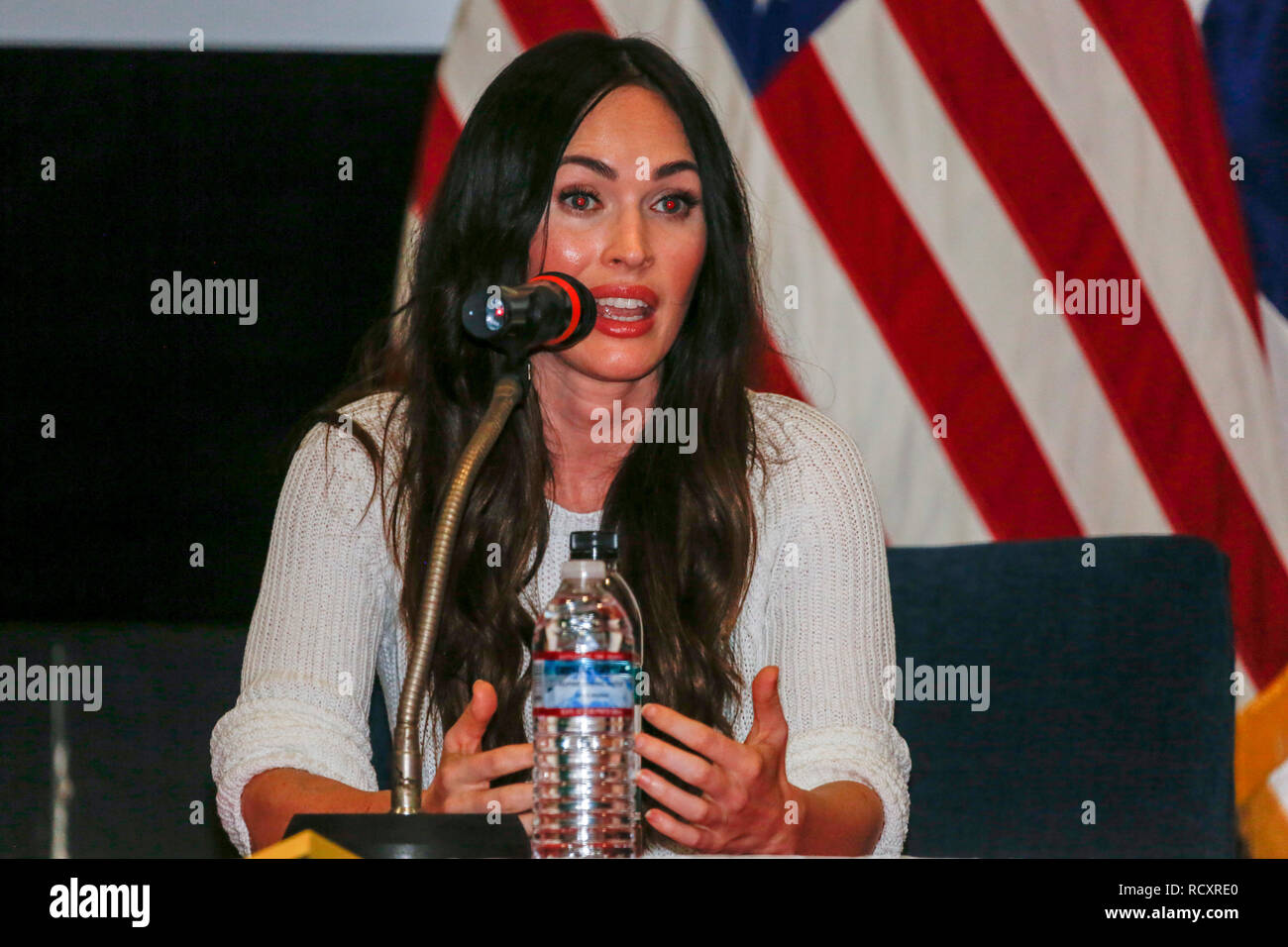 Megan Fox visited troops at United States Army Garrison Yongsan in Seoul Jan. 9. Stock Photo