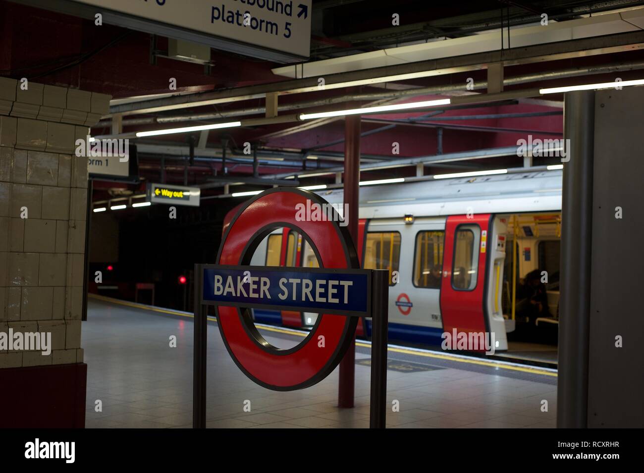 Baker Street in London UK, London Underground is one of the oldest stations on the London Underground. Stock Photo