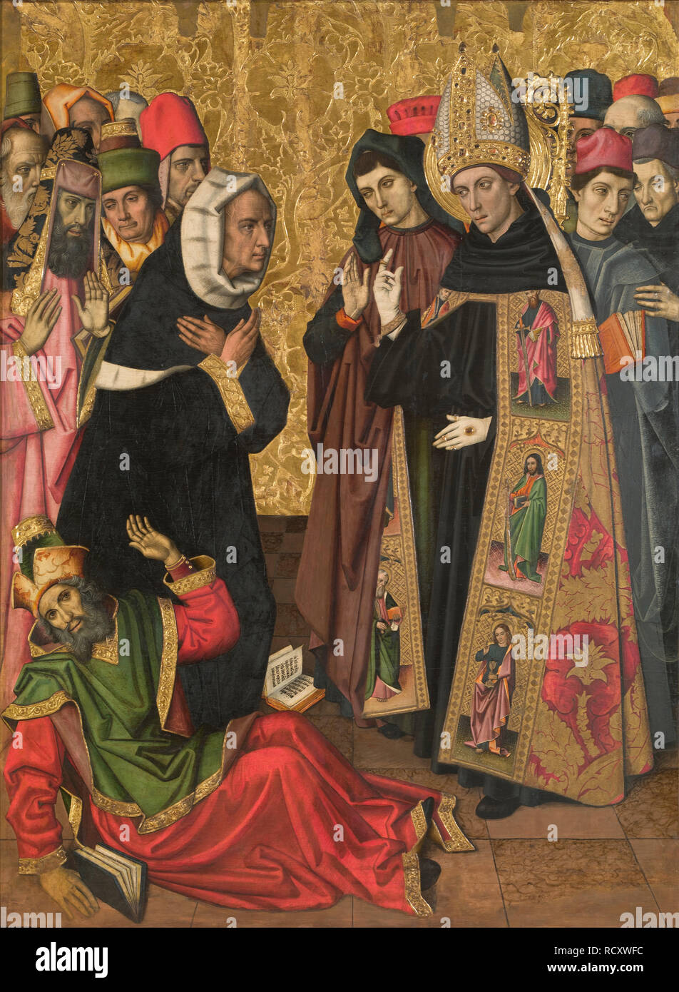 Saint Augustine Disputing with the Heretics. Museum: Museu Nacional d'Art de Catalunya, Barcelona. Author: Vergós Family. Stock Photo