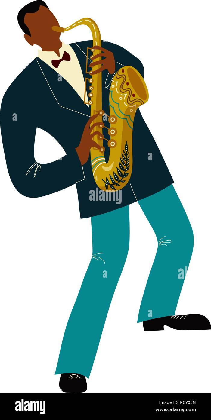 Isolated Black man playing sax cartoon character, flat doodle vector Stock Vector Image & Art - Alamy Isolated Black man playing sax cartoon character, flat doodle vector Stock Vector Image & Art - Alamy