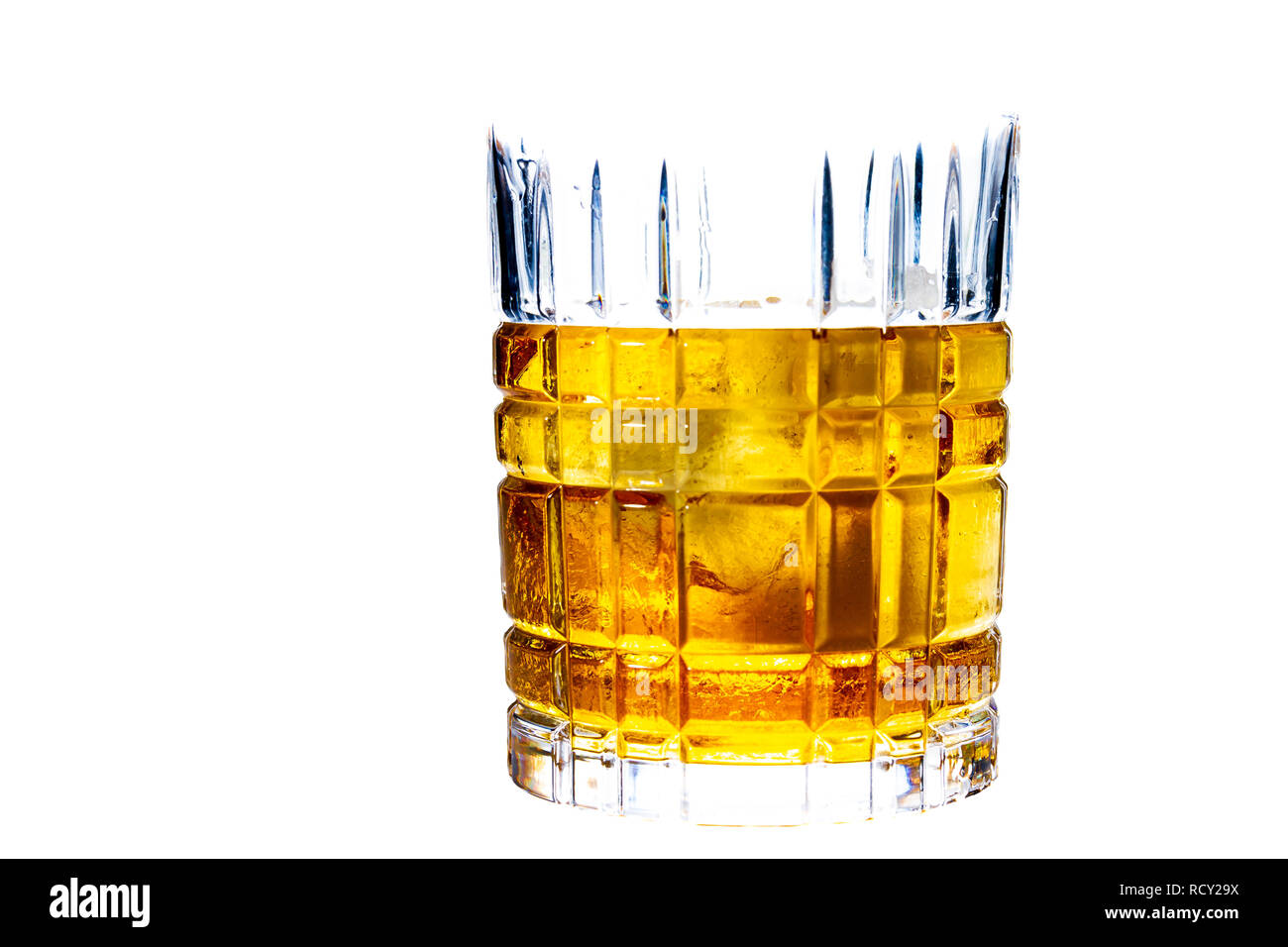Whiskey on the rocks isolated on a white background Stock Photo - Alamy