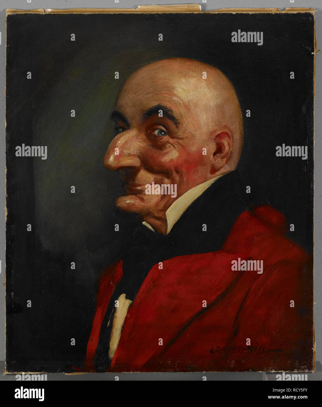 Portrait of Mr Punch. Oil painting. Source: Pun 306. Stock Photo