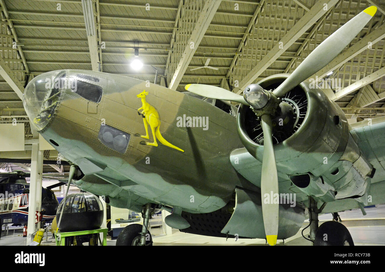 Lockheed Hudson WWII Military Aircraft On Display At The RAF Museum ...