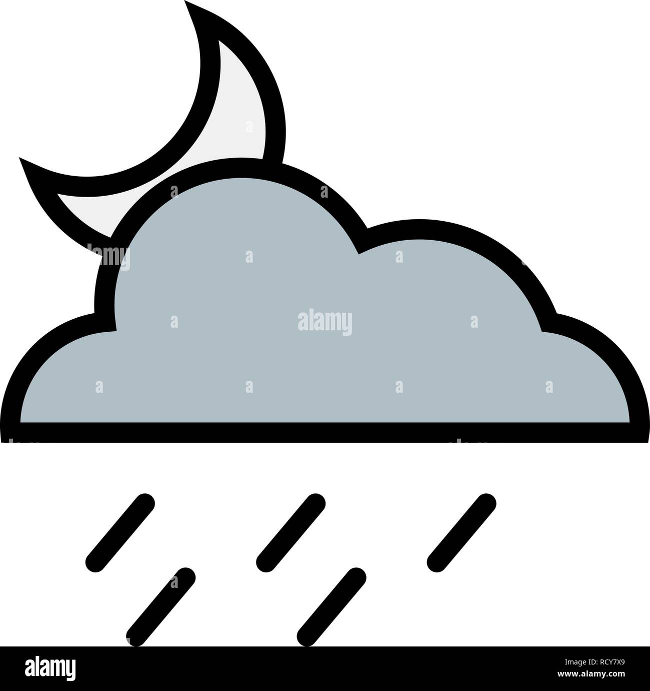 Night Rain Vector Icon For Personal And Commercial Use Stock Vector