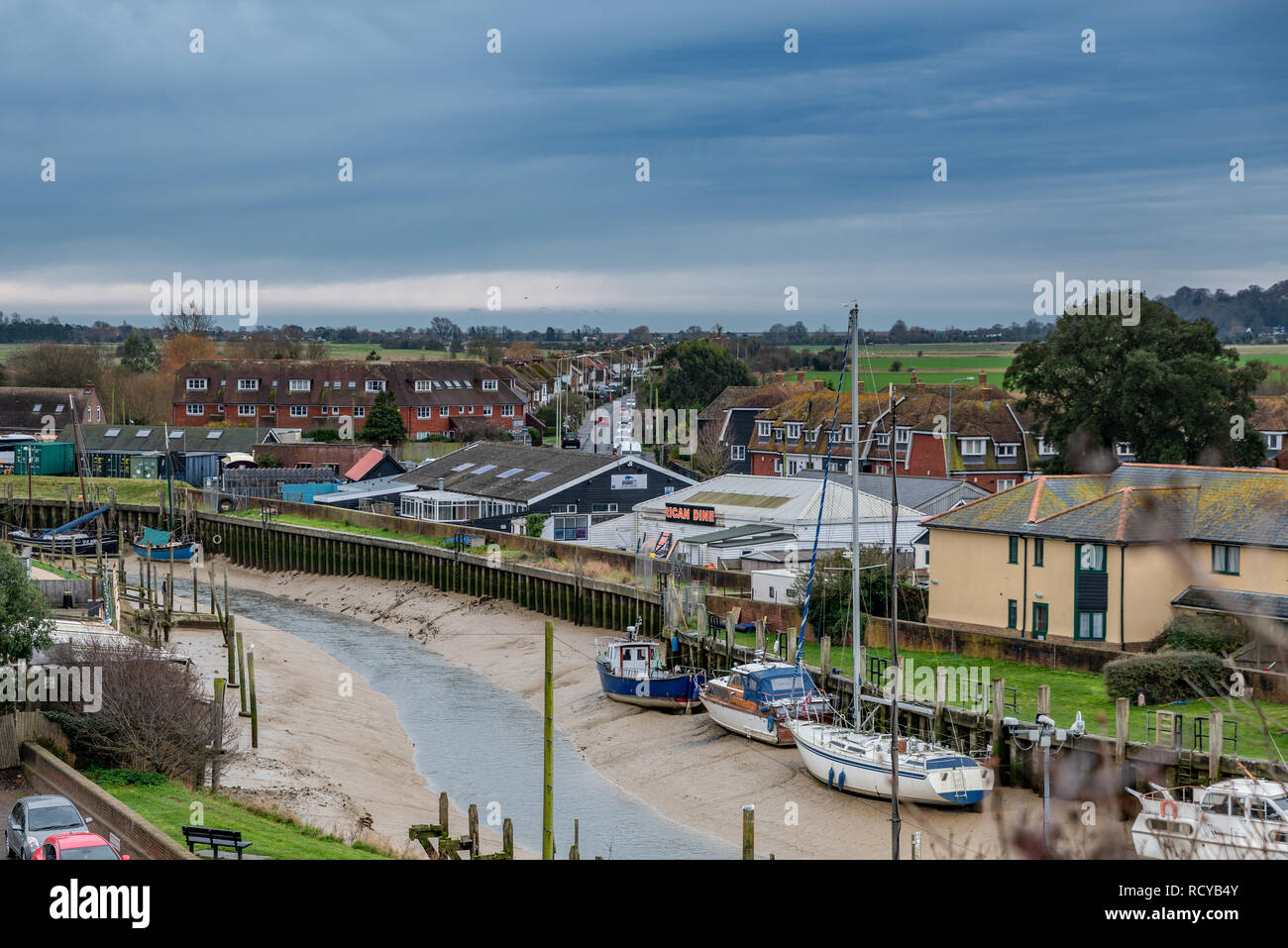 Boats in Rye Harbour Stock Photo Alamy