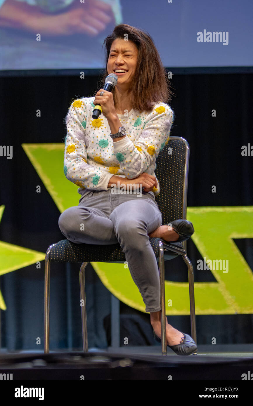 Bonn Germany May 19th 2018 Grace Park 1974 Actress Battlestar Galactica Hawaii Five 0 At Fedcon 27 A Four Day Sci Fi Fan Convention Stock Photo Alamy