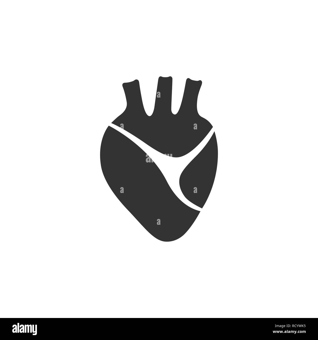 Human heart icon on a white background. Isolated vector illustration ...