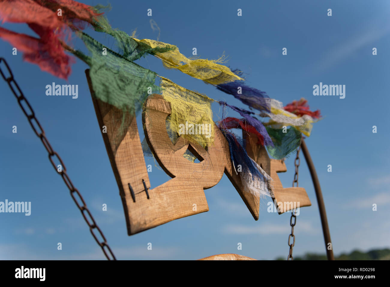 Love banner at a festival Stock Photo