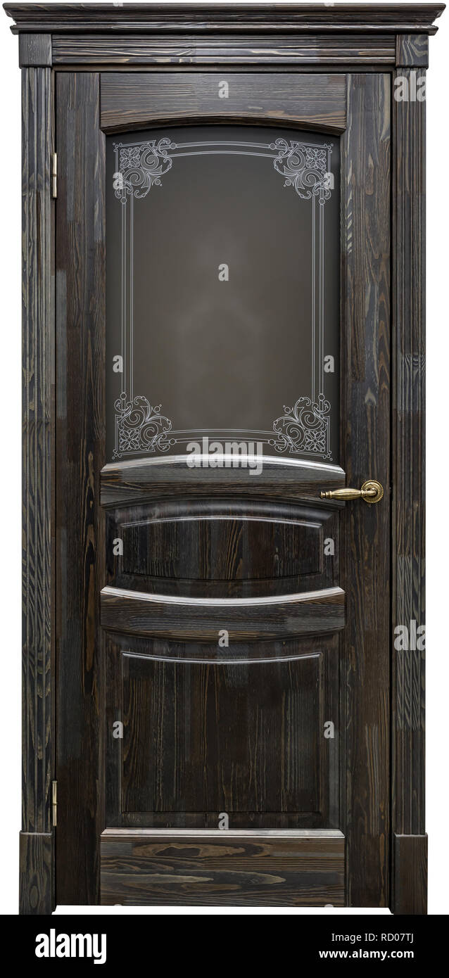 Wooden Doors In Dark Style Color For Modern Loft Interior And Condo Apartments Flat Stock Photo Alamy