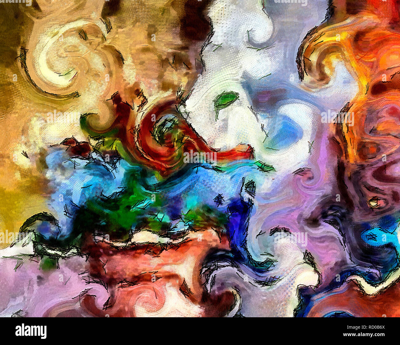 Oil painting abstract background in fashion impressionism style. Hand ...