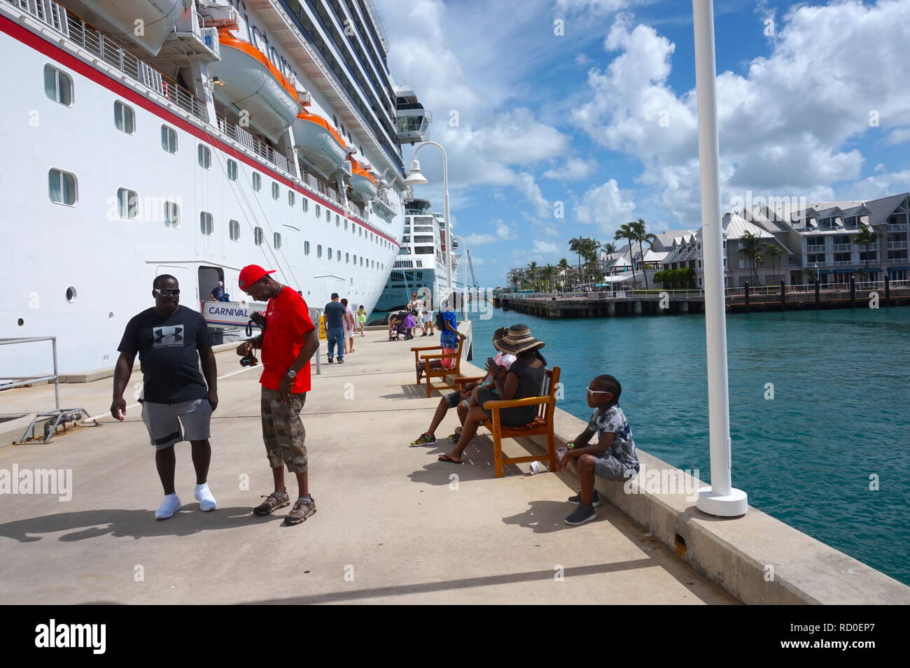 Passengers enjoying Carnival Victory cruise Stock Photo