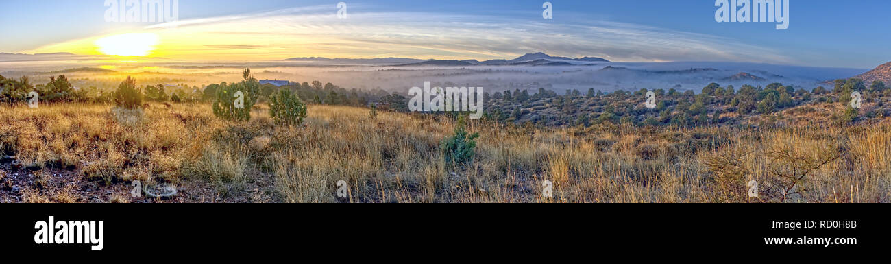 Frosty Morning landscape, Chino Valley, Arizona, United States Stock Photo