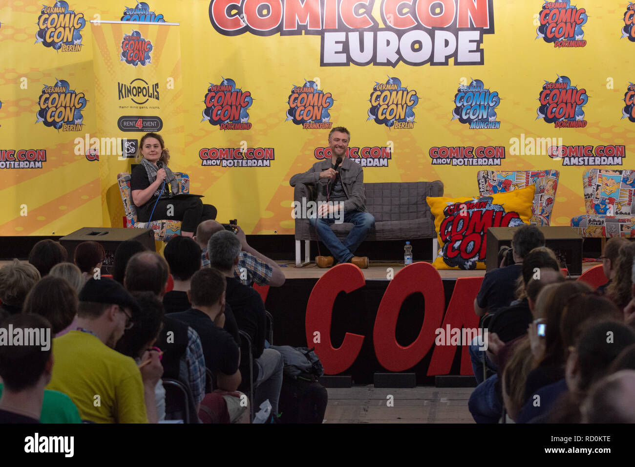 FRANKFURT, GERMANY - MAY 6th 2018: Sean Gunn (*1974, actor, Gilmore Girls,  Guardians of the Galaxy) at German Comic Con Frankfurt, a two day fan convention Stock Photo