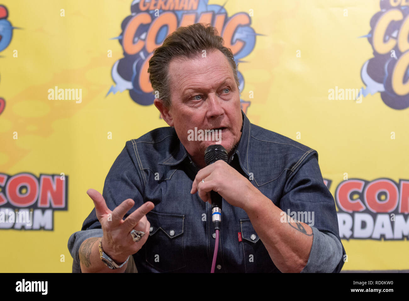 FRANKFURT, GERMANY - MAY 6th 2018: Robert Patrick (*1958, actor, The X-Files, Terminator 2) at German Comic Con Frankfurt, a two day fan convention Stock Photo