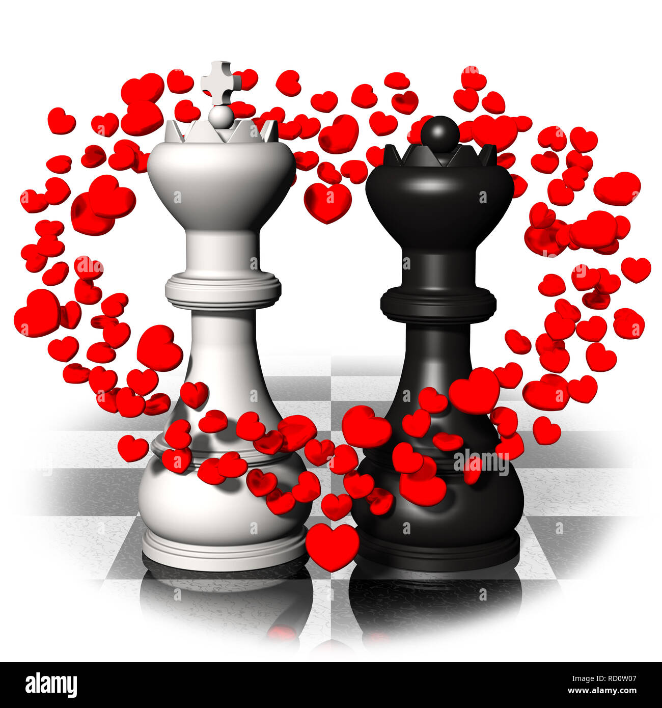 3d Illustration Valentine S Day King And Queen In Love With