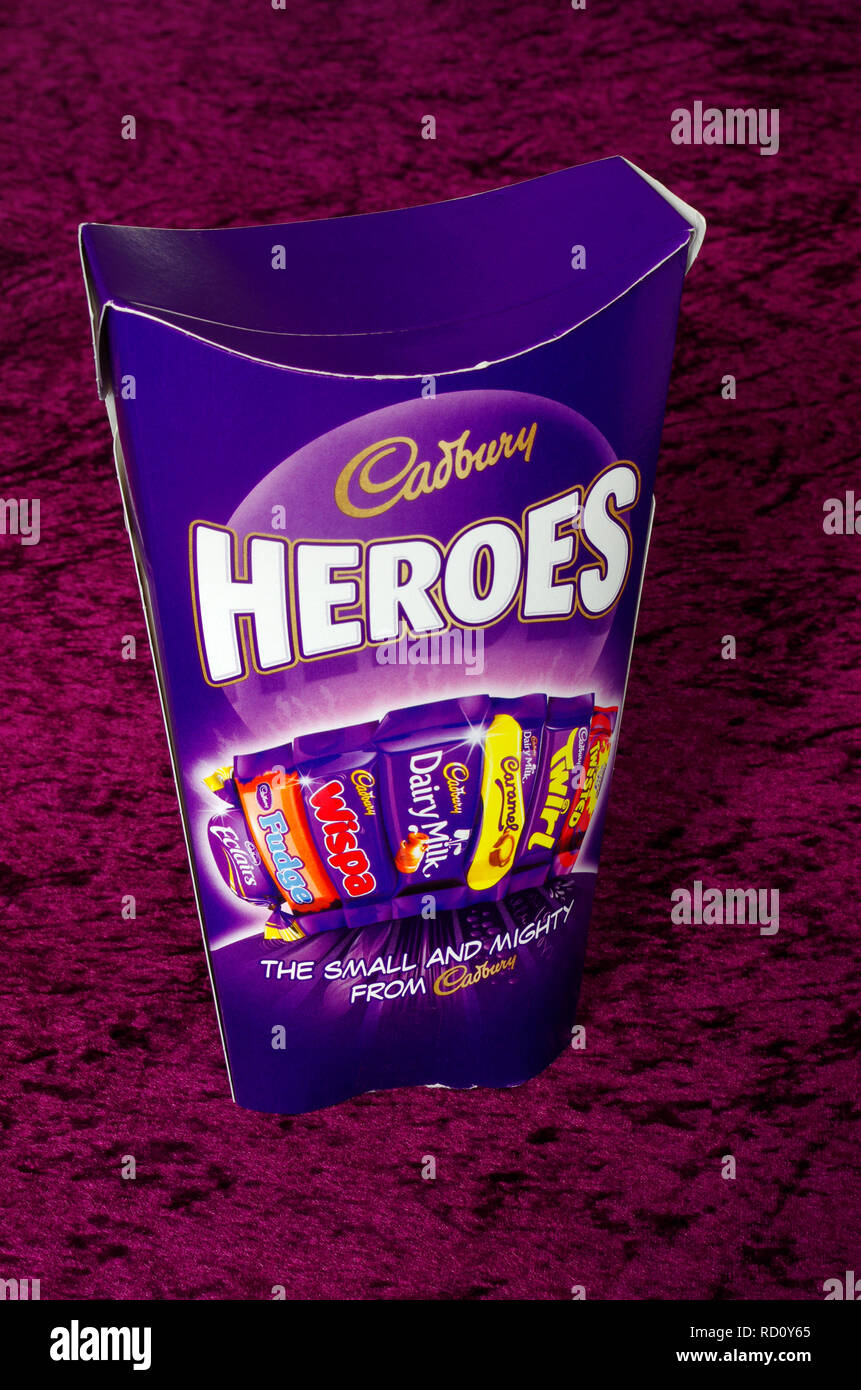 Box of Cadburys Heroes Chocolates, UK Stock Photo