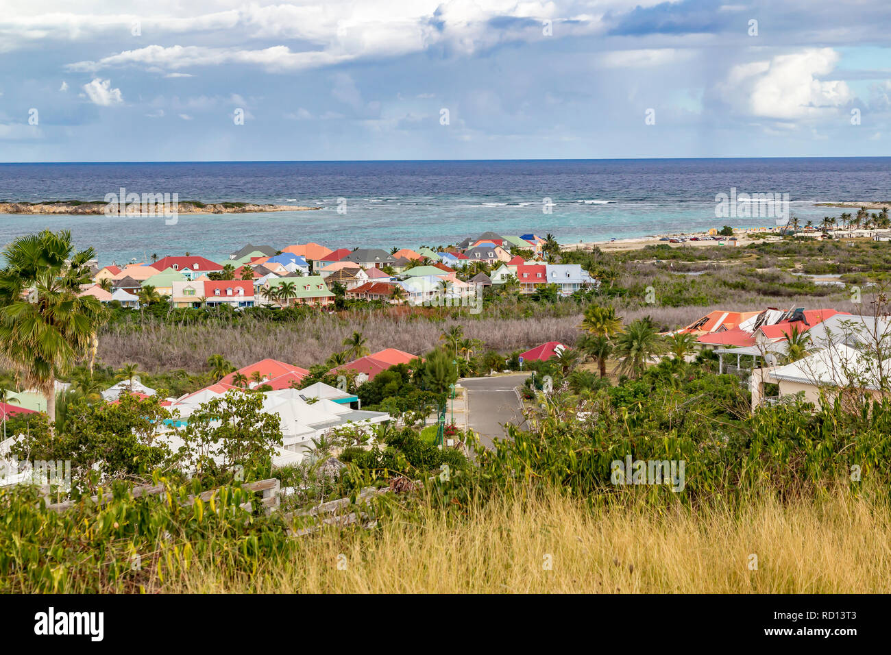 St martin caribbean colorful building hires stock photography and