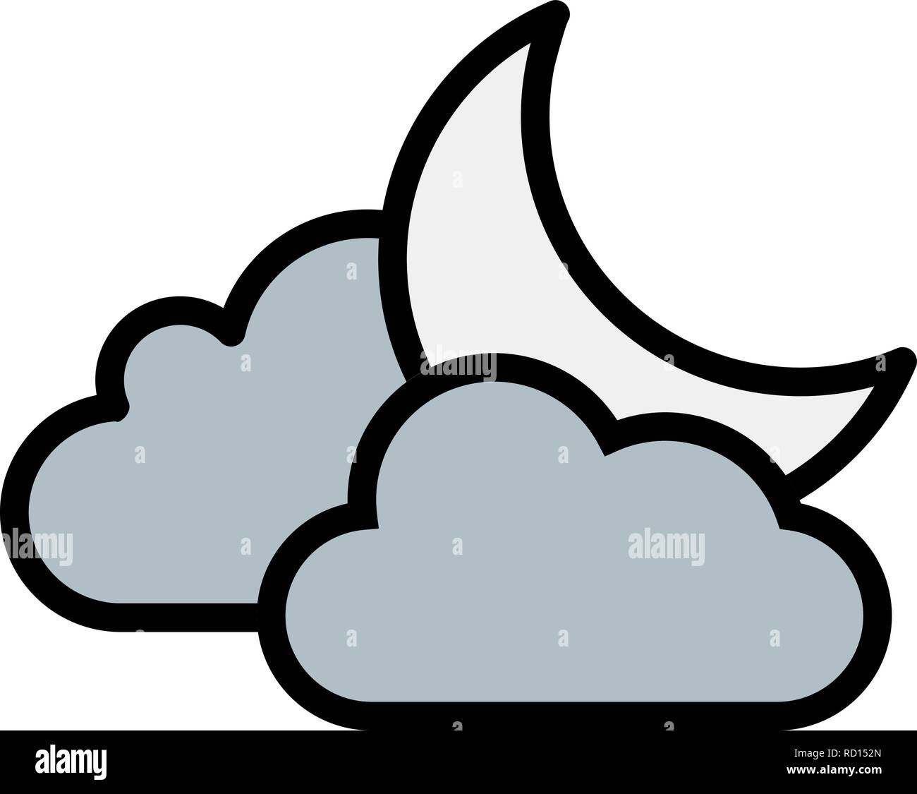 Cloud And Moon Vector Icon For Personal And Commercial Use............. Stock Vector