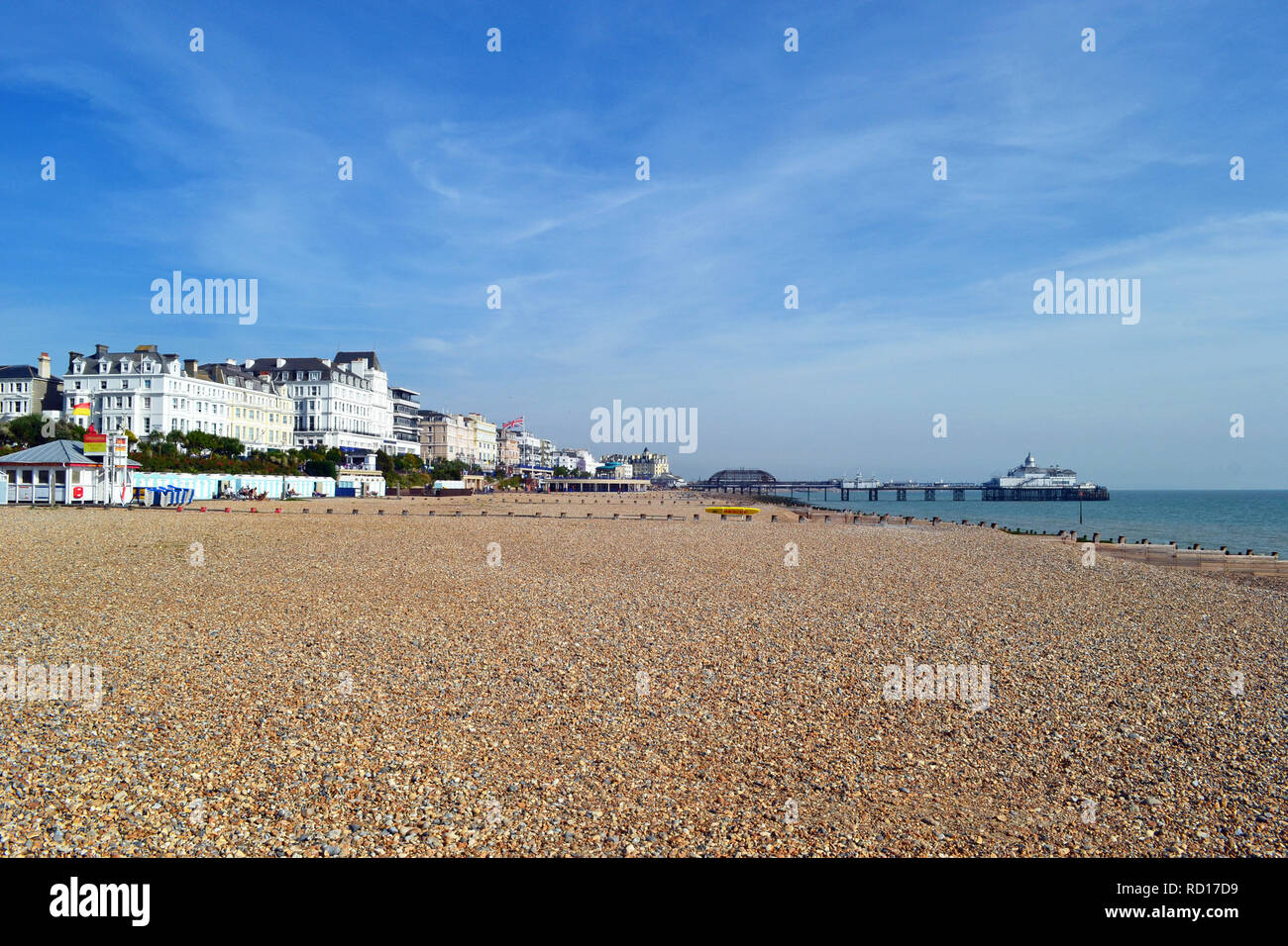 Eastbourne beach, seafront, Eastbourne, East Sussex, UK Stock Photo