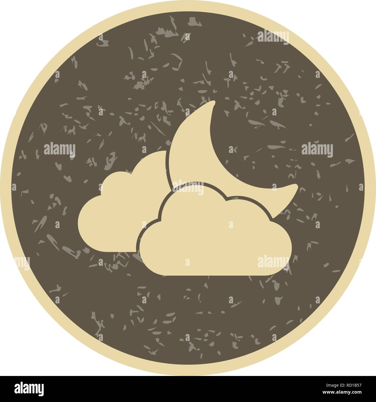 Cloud And Moon Vector Icon For Personal And Commercial Use Stock Vector ...