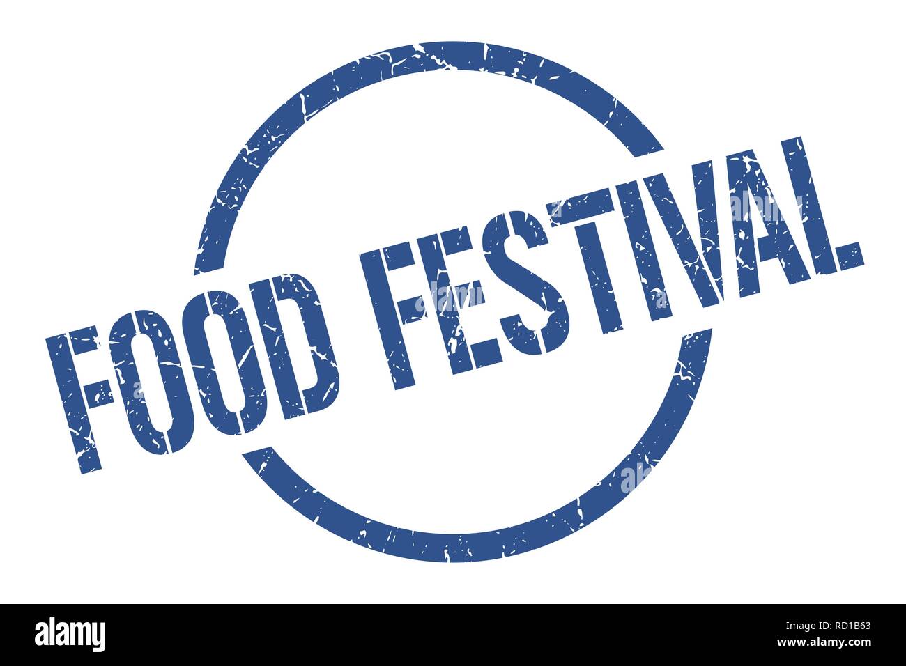 food festival blue round stamp Stock Vector Image & Art - Alamy