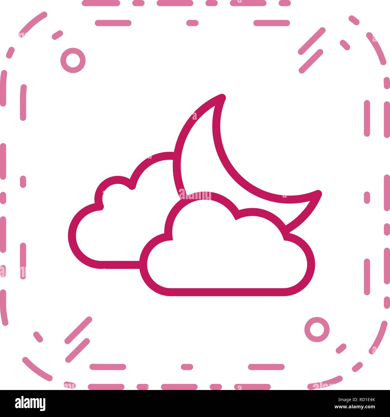 Cloud And Moon Vector Icon For Personal And Commercial Use............. Stock Vector