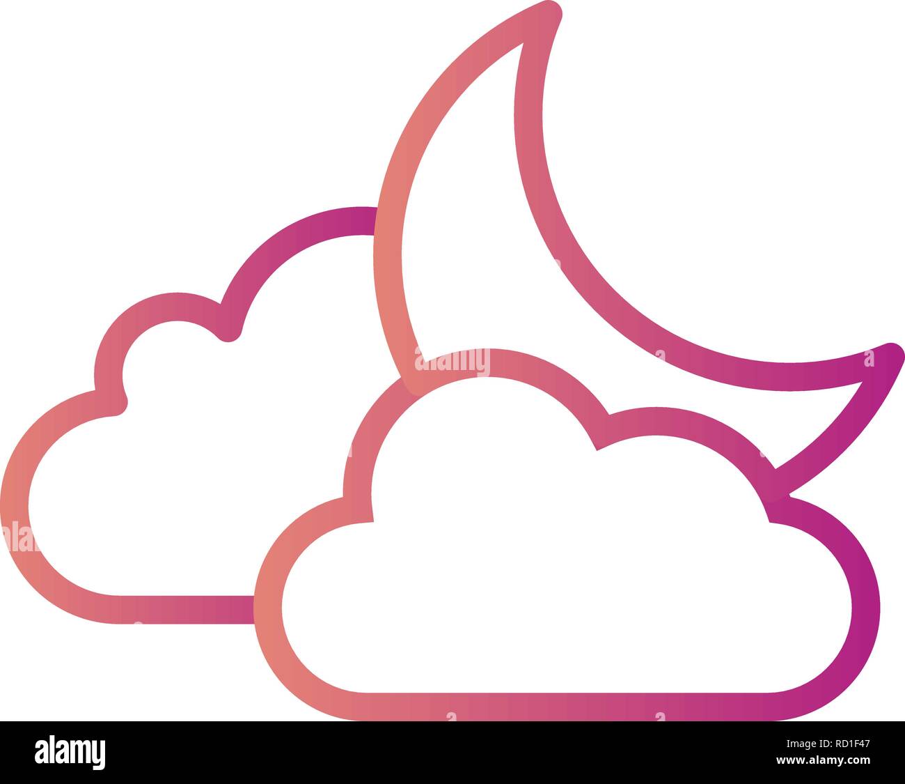 Cloud And Moon Vector Icon For Personal And Commercial Use............. Stock Vector
