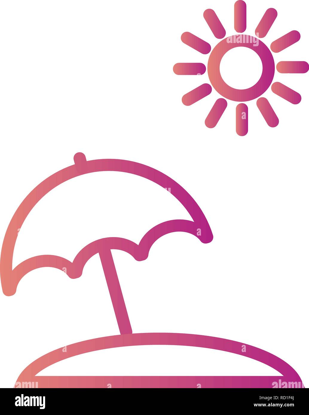 Beach Umbrella Vector Icon For Personal And Commercial Use Stock Vector ...