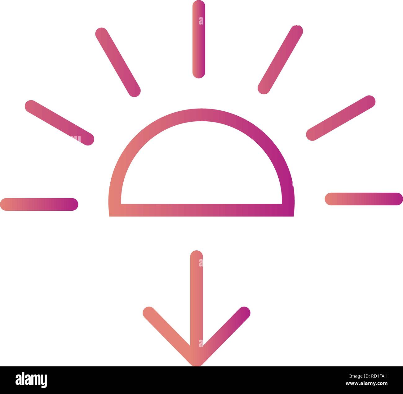 Sundown Vector Icon For Personal And Commercial Use............. Stock Vector