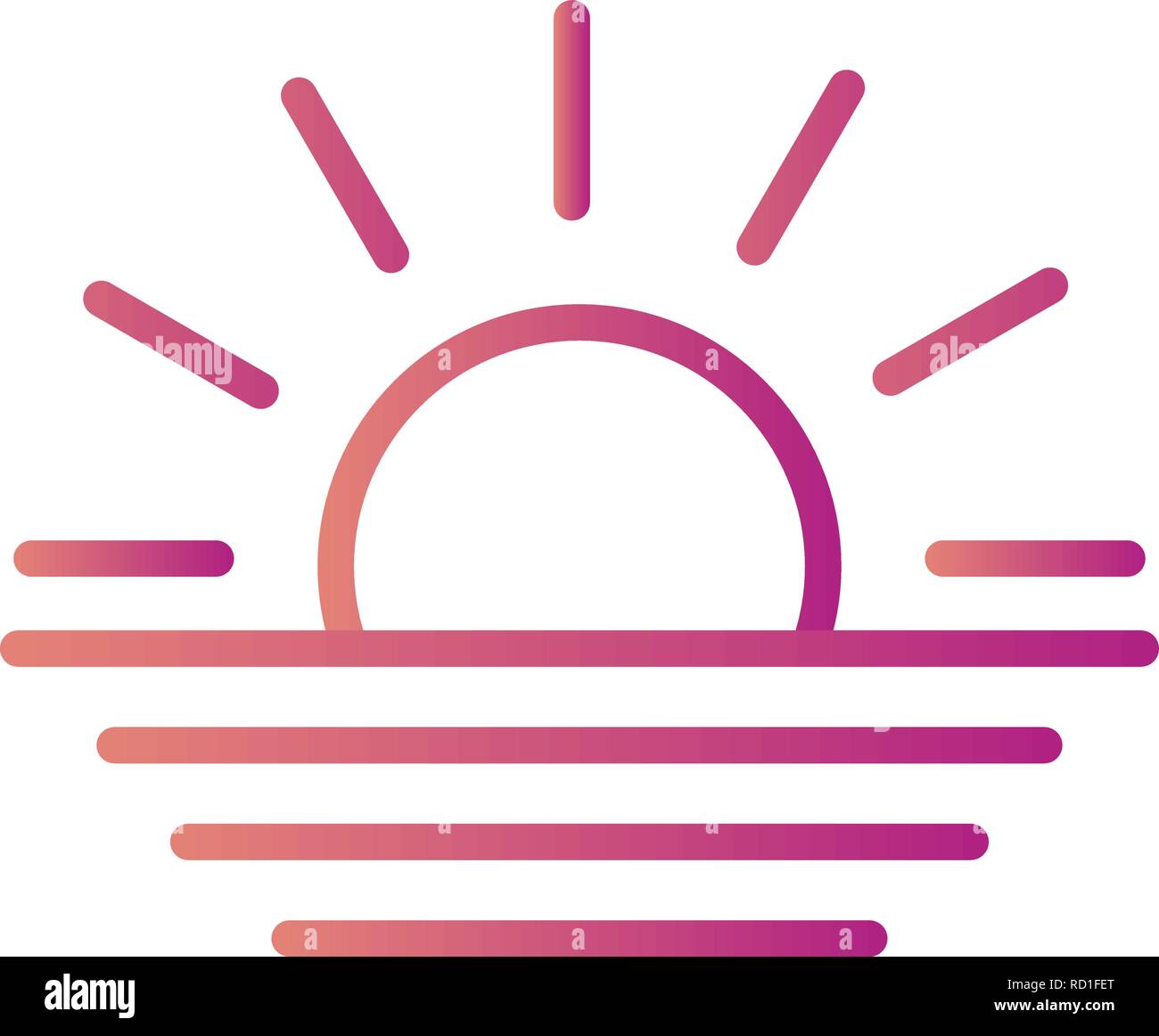 Sunset Vector Icon For Personal And Commercial Use............. Stock Vector