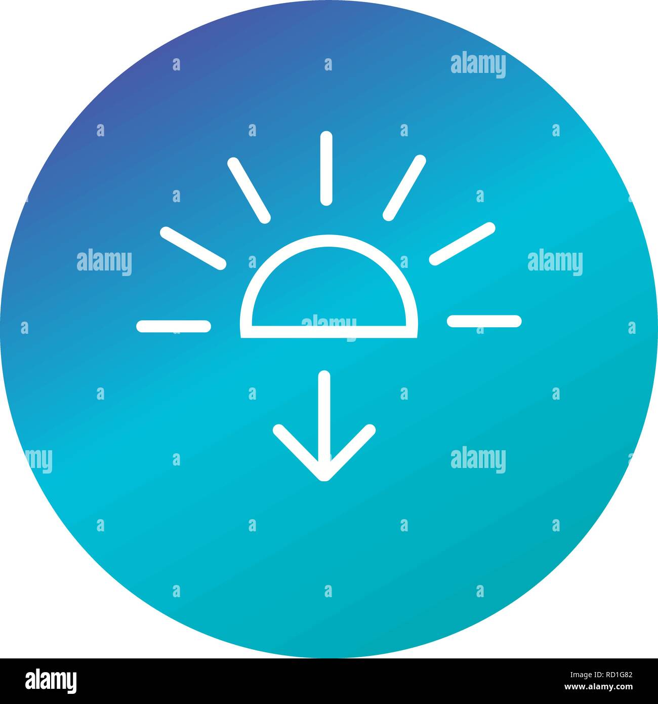 Sundown Vector Icon For Personal And Commercial Use............. Stock Vector