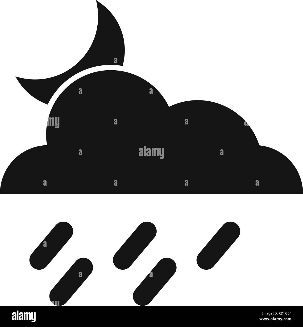 Night Rain Vector Icon For Personal And Commercial Use Stock Vector