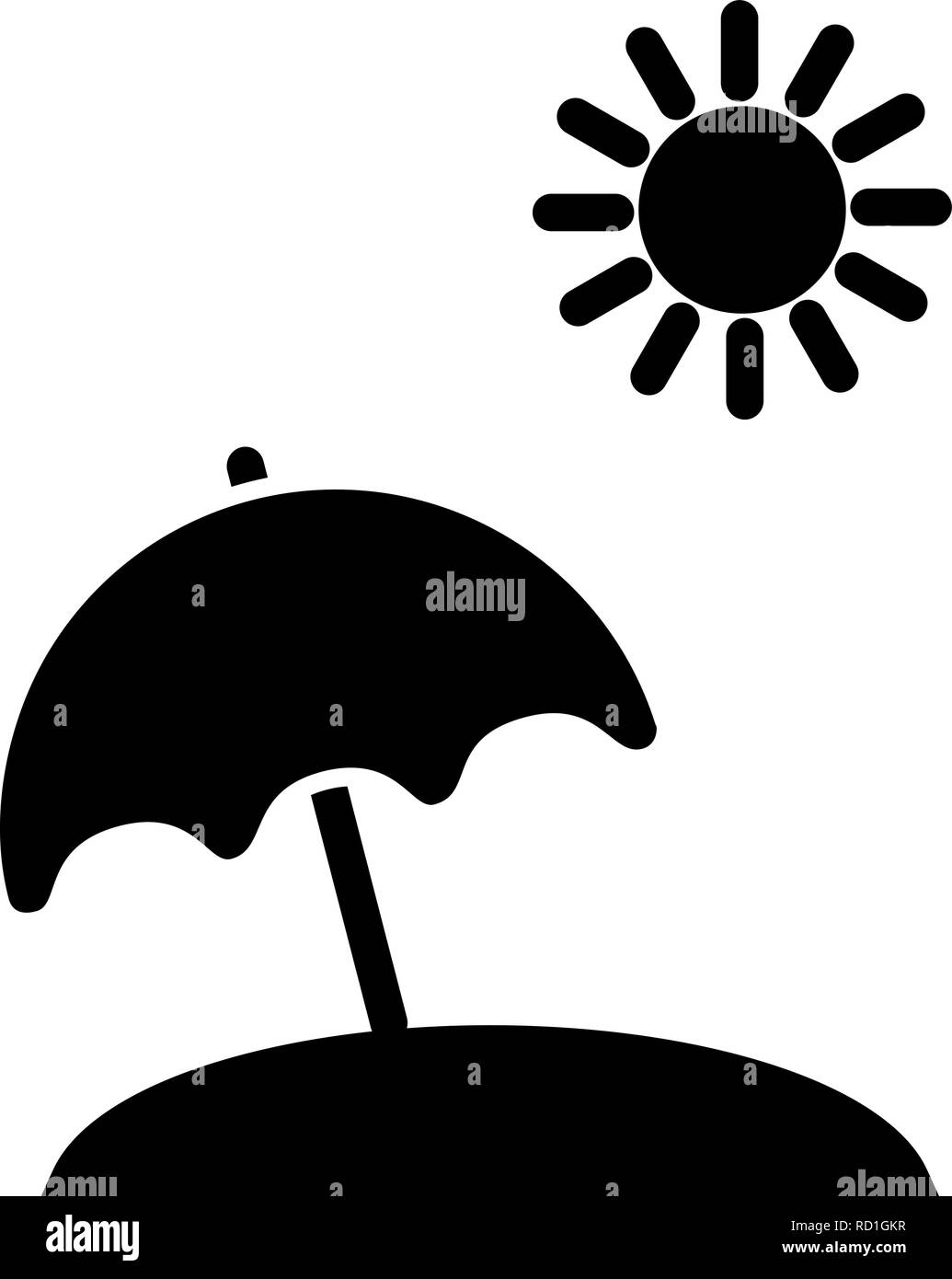 Beach Umbrella Vector Icon For Personal And Commercial Use Stock Vector ...