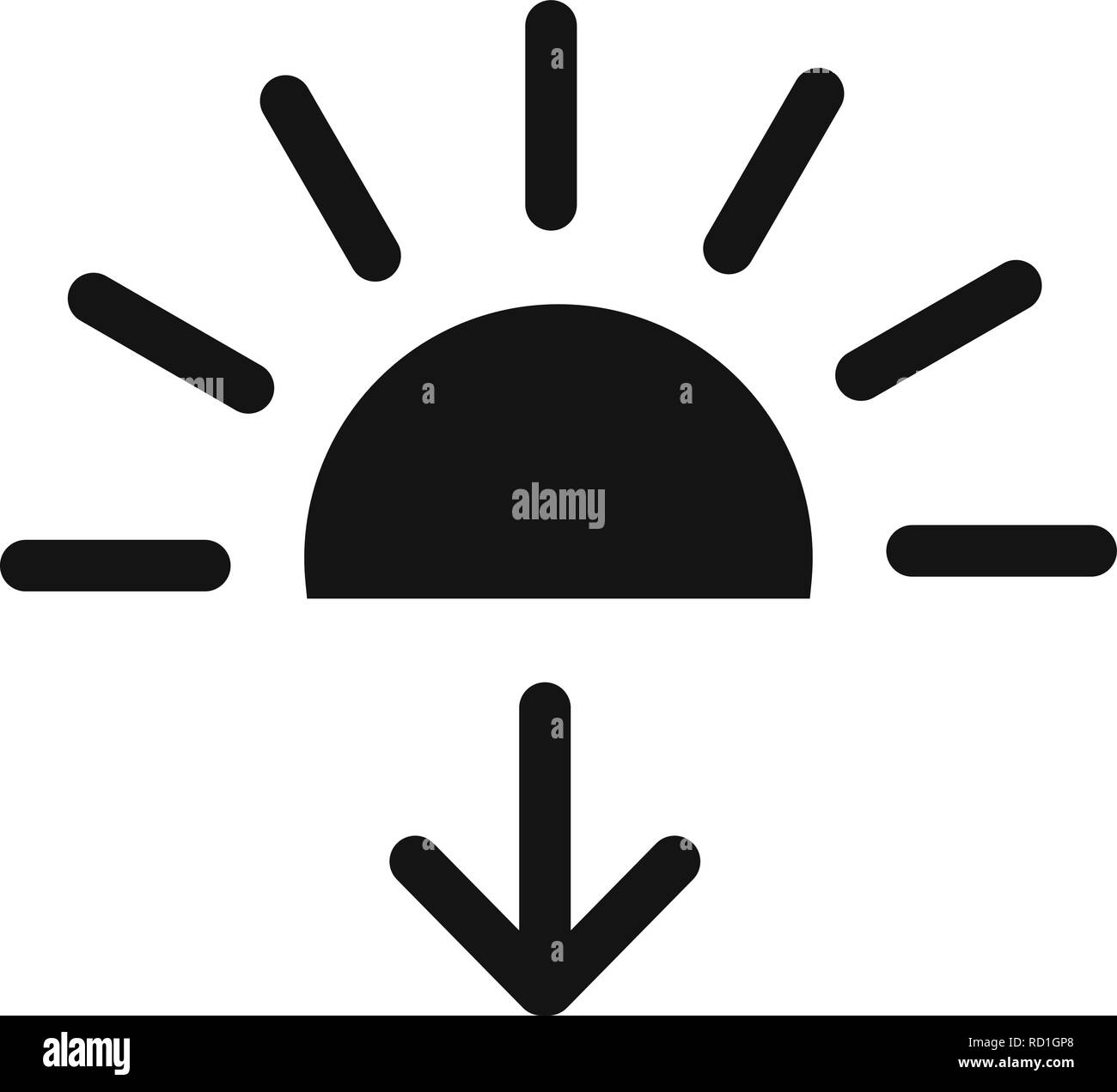 Sundown Vector Icon For Personal And Commercial Use............. Stock Vector