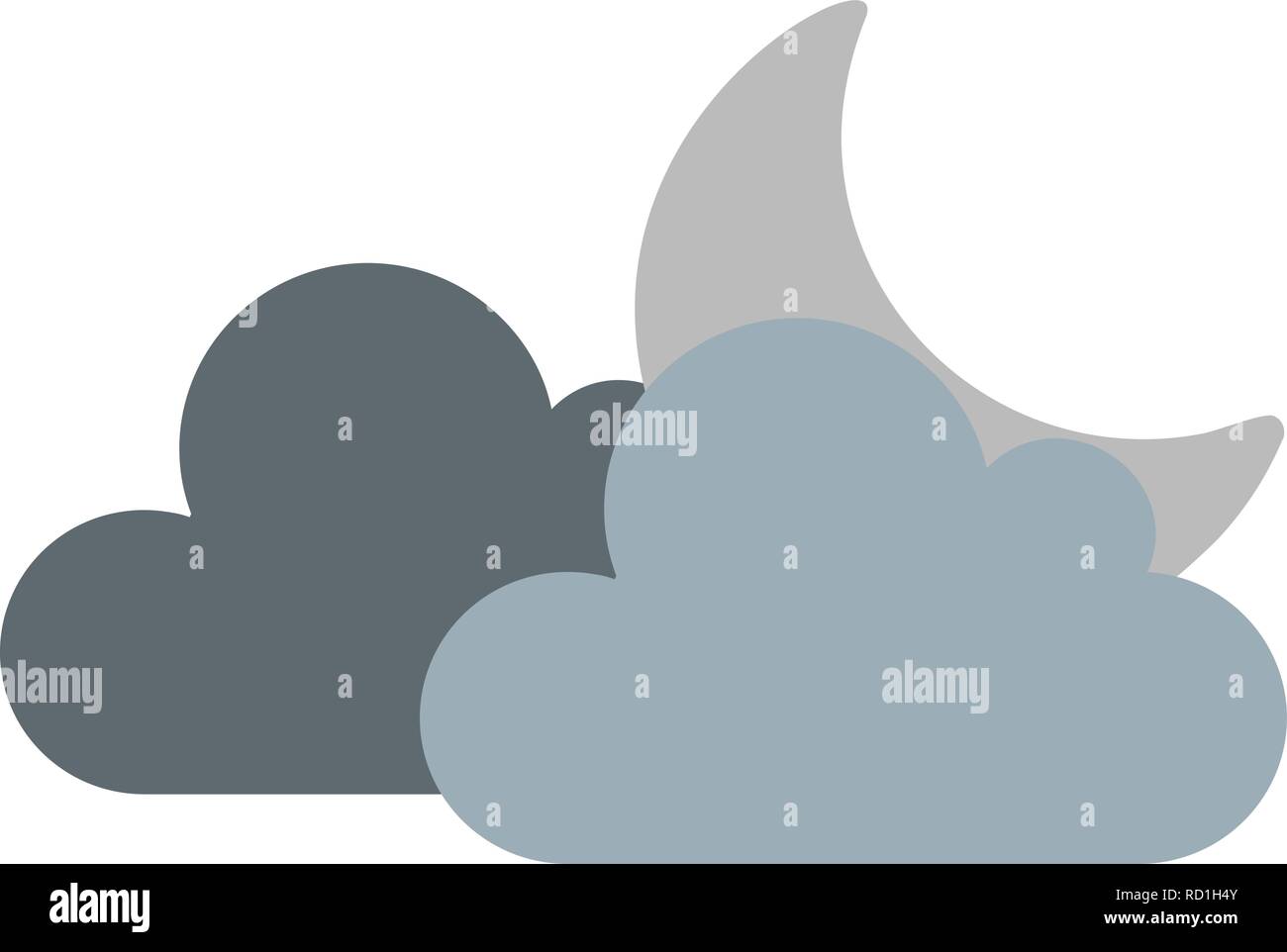 Cloud And Moon Vector Icon For Personal And Commercial Use............. Stock Vector